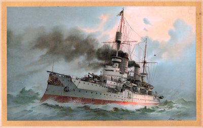 S.M. Battleship Kaiser Friedrich III by Hugo Graf